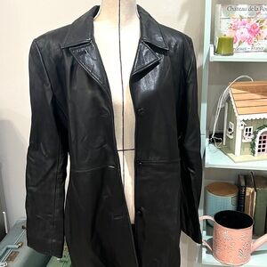 Alfani Classic Black Leather Jacket